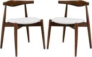Stalwart Dining Side Chairs Set of 2 - Dark Walnut White
