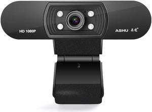 Webcam 1080P, HDWeb Camera with Built-in HD Microphone 1920 x 1080p USB Plug n Play Web Cam, Widescreen Video