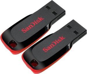 SanDisk Cruzer 32GB (16GB x 2) Cruzer Blade USB 2.0 Flash Drive Jump Drive Pen Drive SDCZ50 - Two Pack