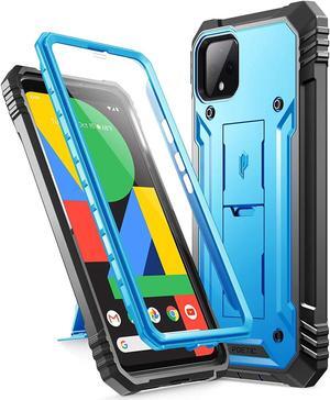 Poetic Revolution Series Case Designed for Google Pixel 4 5.7 inch (2019 Release), Full-Body Rugged Dual-Layer Shockproof Protective Cover with Kickstand and Built-in-Screen Protector, Blue