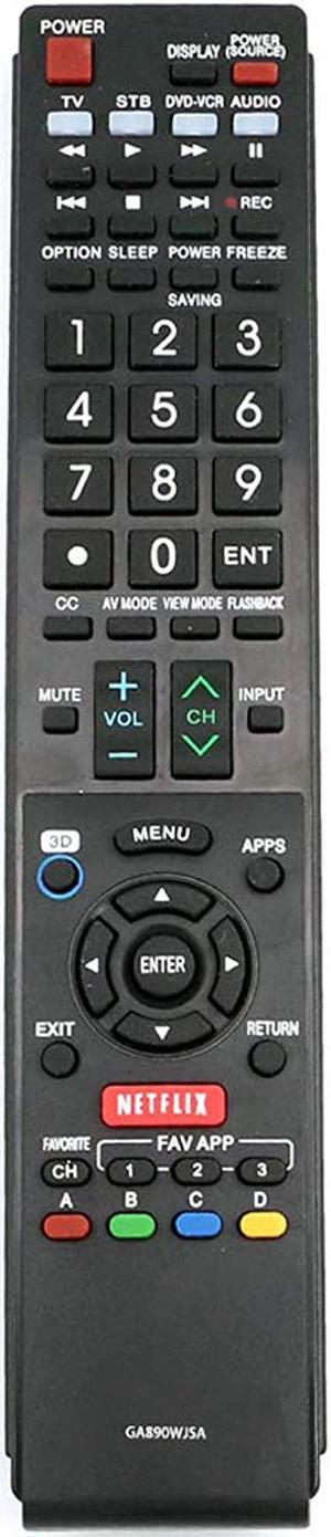 New GA890WJSA Replaced Remote fit for Sharp TV LC70C6500 LC70C6500U LC70C7500 LC70C7500U LC70LE640 LC70LE640U LC70LE650 LC70LE650U LC70LE750 LC70LE750U LC80C6500 LC80C6500U LC80LE633 LC80LE633U