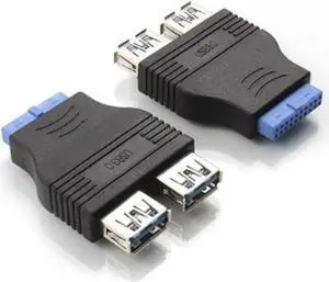 SMAKN 2 Ports USB 3.0 Female to Motherboard 20pin Housing Extension Adapter