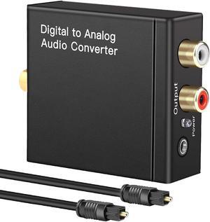 Digital to Audio Converter Digital Optical Toslink Coaxial Inputs to RCA Audio Adapter and AUX 3.5mm Headphone Outputs Optical Toslink Cable Included