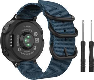 MoKo Watch Band for Garmin Forerunner 235, Fine Woven Nylon Adjustable Replacement Strap for Garmin Forerunner 235 / 220 / 230 / 620 / 630 / 735XT Smart Band - Blue