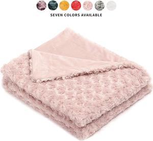 Simple&Opulence Super Soft Microfiber Stereo Rose Pattern Home Furnishing Throw Blanket 50×60(Pink)