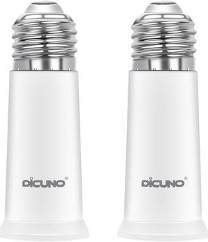 DiCUNO E26 Socket Extender, E26 to E26 Standard Medium Base, 6.5CM/2.56 Inch Extension Socket Adapter, Max 200W Light Bulb Extender 2 Pcs