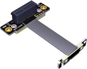 ADT-Link Dual 90Degree Right Angle PCIe 3.0 x1 to x1 Extension Cable R11SL-TL 8G/BPS High Speed PCI Express 2X Riser Card Ribbon Extender