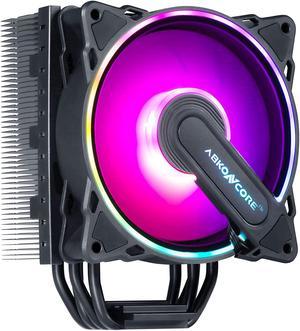 ABKONCORE RGB CPU Cooler CT403B, 4 Continuous Direct Contact Heatpipes, 120mm PWM SYNC Addressable RGB Fan with SYNC 61 LED Modes for Intel LGA1151/1200, AMD AM4/Ryzen CPUs