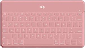 Logitech KeystoGo SuperSlim and SuperLight Bluetooth Keyboard for iPhone iPad and Apple TV  Blush Pink
