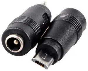 2-Pack 5.5 X 2.1Mm Dc Power Plug Jacket Female To Micro Usb Male Charge Adapter For Cellphone Tablet