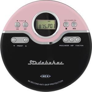 Studebaker - Portable CD Player with FM Radio - Pink/Black (SB3703PB)