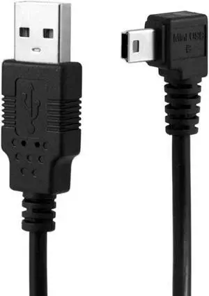 Xiwai Mini Usb B Type 5Pin Male Left Angled 90 Degree To Usb 2.0 Male Data Cable With Ferrite 3.0M