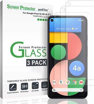 (3 Pack) Amfilm 6.2 Inch Tempered Glass Screen Protector For Google Pixel 4A With 5G, 0.26Mm Thickness Hd Clear, Anti-Scratch Bubbles-Free
