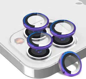 [3 + 1 Pack] Fisheye Camera Lens Protector For Iphone 13 Pro Max 6.7" & Iphone 13 Pro 6.1", 9H Hardness Tempered Glass, Metal Ring Camera Cover, Ultra Hd, Anti-Scratch (Colorful)