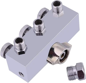 Airbrush Air Hose Quick Disconnect Coupler, 3-Way Airbrush Air Hose Splitter Adjust Air Regulation Valve Knob Airbrush Air Hose Quick Disconnect Coupler, 3-Way Airbrush Air Hose Splitter Adjust Air Regulation Valve Knob