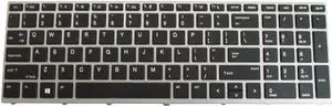 Keyboard with Silver Frame for HP ProBook 430 G5 450 G5 455 G5 470 G5 Laptops