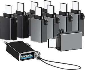 Zell Usb C To Usb Adapter,Usb To Usb C Adapter,Usb-C To Usb Adapter,Usb A To Usb C Adapter,Usb C To Usb A Converter For Macbook Pro/Air Imac Ipad Pro,Galaxy S20+ And More(10 Pack,Black+Grey)