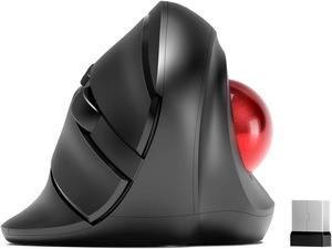 Zell Wireless Trackball Mouse 2023 New Upgrade Ergonomic Mouse With Wireless Vertical Rollerball Computer Mouse 3 Adjustable Dpi Easy Thumb Control For Pc Laptop Mac Windows  Black
