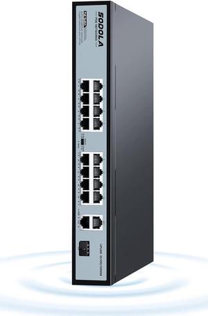 Switch 16 ports PoE Gigabit avec 2 Ports SFP 1,25Go Plug & Play