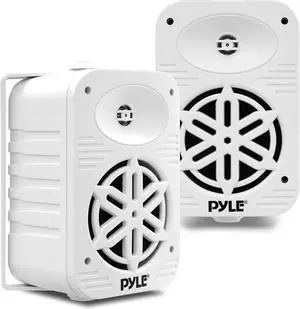 Indoor Outdoor Speakers Pair - 500 Watt Dual Waterproof 5.25 2-Way Full Range Speaker System w/ 1/2 High Compliance Polymer Tweeter - in-Home, Boat, Marine, Deck, Patio, Poolside (White) - PDWR55WT