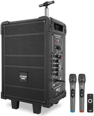 8'' Portable Wireless Bluetooth Speaker System - Built-in Rechargeable Battery, Wireless Microphone, USB/Micro SD/FM - 350 Watt - FM Radio with Digital LED Display, PWMA899A