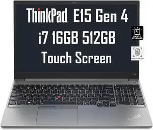 Lenovo ThinkPad E15 Gen 4 15.6" FHD Touchscreen (Intel 12th Gen i7-1255U, 16GB RAM, 512GB PCIe SSD, IPS) Business Laptop, Backlit Keyboard, Fingerprint, Wi-Fi 6E, 1080P Webcam, Win 11 Pro -2023