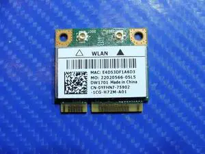 Dell Inspiron 15.6" N5050 Genuine Wireless WiFi Card YFHN7 BCM94313HMGB GLP*