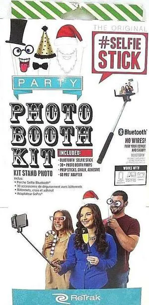 ReTrak Photo Booth Party Selfie Stick Kit with 30 Props