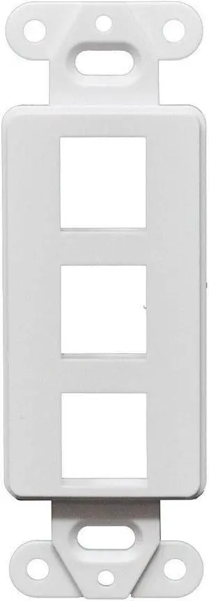 5pcs Decorator Style Keystone Jack 3 Port Modular Wall Insert Cover Plate White