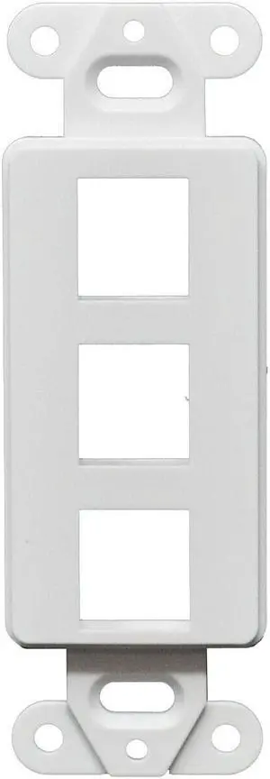 25Pcs Decorator Style Keystone Jack 3 Port Modular Wall Insert Cover Plate White