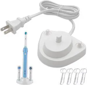 Electric Toothbrush Charger for Oral B Electric Toothbrush Replacement Charger with Toothbrush Holders Covers Model 3757SJ Portable Environmental ABS for Travel