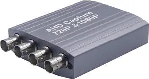 AHD Video Capture Card for 4CH, 720P 30FPS Recording USB Output AHD Input Video Recording,Easy Operation, No Driver Needed, Live Streaming