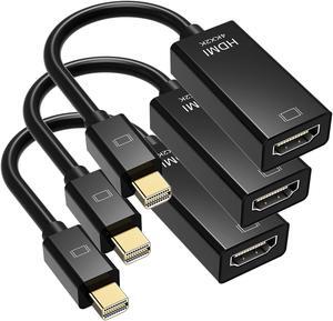 4K Mini Displayport to HDMI Adapter Cable (3Pack), Mini DP Display Port to HDMI Male to Female Converter Adapter Gold-Plated Cord Compatible