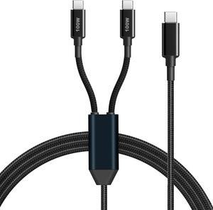 USB C Cable, Single Port Max 100W 6FT 5A USB C Charger Cable, 2 in 1 Multi Fast Charging Cable, Nylon Braided USB C to USB C Cable for 15/Pro/Plus/Max, MacBook Pro, iPad Pro, Galaxy S23/S22