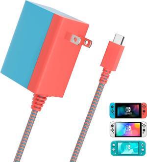 Charger for Nintendo Switch, 45W Switch AC Power Adapter, 15V 2.6A Fast Charging with 5FT Powerful Cable Compatible with Switch Lite/Switch OLED/Steam Deck/PlayStation Portal