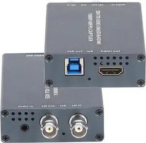 GRACETOP HDMI SDI Dual Output Capture Card,SDI to USB3.0 Video Capture,HDMI to USB 3.0 HD 1080P Live Streaming Video Grabber Converter,Support Microphone Audio and Mixing Audio Input