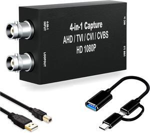 GRACETOP AHD Capture Card with Loopout, 1080P AHD/TVI/CVI/CVBS/AV/RCA to USB 3.0 Video Capture Card, BNC to USB Capture Card for Streaming Game Streaming Video Recording for Windows, Linux, OS
