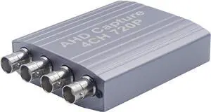 GRACETOP AHD Video Capture Card, 4CH 720P 30FPS Recording USB Output AHD Input Video Recording,Easy Operation, No Driver Needed, Live Streaming