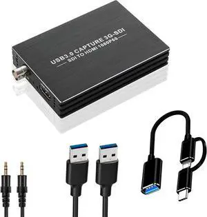 GRACETOP SDI Capture Card, 1080P SDI to USB 3.0 Video Capture Card, SDI to HDMI Adapter Capture Card for Streaming Game Streaming Video Recording for Windows, Linux, MAC OS
