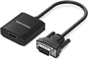 Vention VGA to HDMI Adapter ,1080P Analog to Digital Video Audio Converter Male to Female with Audio and Micro USB Charging Cable VGA Adapter for PC Laptop to HDTV Projector