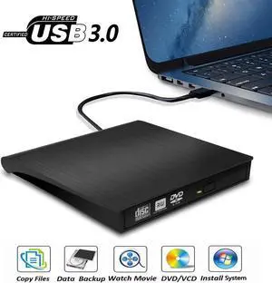 AUTENS External CD DVD Drive USB 3.0 Portable Fits for DVD-R DVD-RW DVD+R DVD+RW DVD-ROM Super Speed Data Transfer Black for PC Laptop Computer Mac Windows 11/10/8/7 AUTENS External CD DVD Drive USB 3.0 Portable Fits for DVD-R DVD-RW DVD+R DVD+RW DVD-ROM Super Speed Data Transfer Black for PC Laptop Computer Mac Windows 11/10/8/7