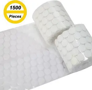 AUTENS Sticky Dots, 1500 Pieces (750 Pair Sets) 20mm/0.79in Diameter Sticky Back Coins Hook & Loop Nylon Self Adhesive Dots Strips Perfect for School Projects, Classroom, Office, Home (White)