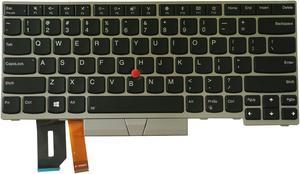 AUTENS Replacement US Keyboard for Lenovo ThinkPad E480 E485 L480 T480s Laptop Silver Frame (Backlight)