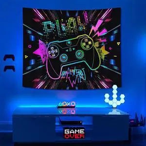 Glow in The Dark Play Game Tapestry 2D Flat - Enigmatic Individual Game Controller Design, UV Reactive Neon Wall Art for Bedroom, Game Room, Dorm, Man Cave Decor
(60x40in) Glow in The Dark Play Game Tapestry 2D Flat - Enigmatic Individual Game Controller Design, UV Reactive Neon Wall Art for Bedroom, Game Room, Dorm, Man Cave Decor
(60x40in)