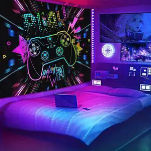 Glow in The Dark Play Game Tapestry 2D Flat - Enigmatic Individual Game Controller Design, UV Reactive Neon Wall Art for Bedroom, Game Room, Dorm, Man Cave Decor
(80x60in) Glow in The Dark Play Game Tapestry 2D Flat - Enigmatic Individual Game Controller Design, UV Reactive Neon Wall Art for Bedroom, Game Room, Dorm, Man Cave Decor
(80x60in)