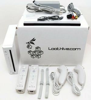 Nintendo Wii Video Game System 2-REMOTE Bundle RVL-001 GameCube Console WHITE