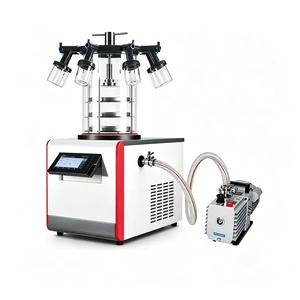 Vacuum Freeze Dryer with Vacuum Pump,-60 Cold Trap,6.6LBS Water Capture,Less Than 10Pa Ultimate Vacuum,7 Inch Touch Screen Manifold Lyophilizer for Lab Scientific Research,110V Vacuum Freeze Dryer with Vacuum Pump,-60 Cold Trap,6.6LBS Water Capture,Less Than 10Pa Ultimate Vacuum,7 Inch Touch Screen Manifold Lyophilizer for Lab Scientific Research,110V