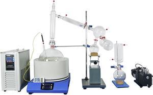 10L Short Path Distillation Kit with Cooling Chiller,Vacuum Pump,Cold Trap and Stirring Heating Mantle for Distillation Extraction 110V/60HZ Laboratory Distillation Equipment One-stop buying