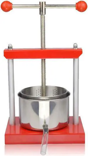 HNZXIB 6L/ 1.6Gallon Cheese Tincture Herb Fruit Wine Power Ball Manual Press Handle-Stainless Steel & Iron for Juice, Herbal Juice, Cider, Wine, Olive Oil