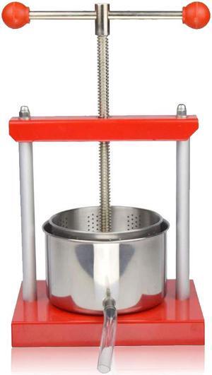 HNZXIB 3L/ 0.8Gallon Manual Juicers Cheese Tincture Herb Fruit Wine Power Ball Manual Press Handle-Stainless Steel & Iron for Juice, Herbal Juice,Cider,Wine,Olive Oil Pressing